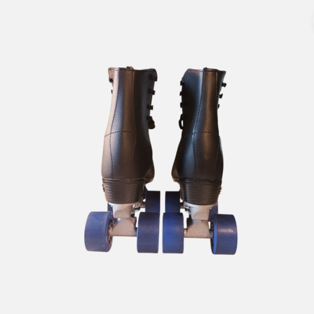 Roller Skates Mens Size 7 Chicago Leather Quad Lace-Up 405 Blue Wheels 8601K - Picture 8 of 13